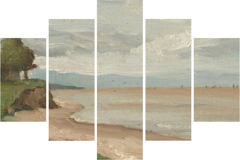 Tablou - Jean-Baptiste-Camille Corot, Beach Near Etretat, reproducere (150x105 cm)