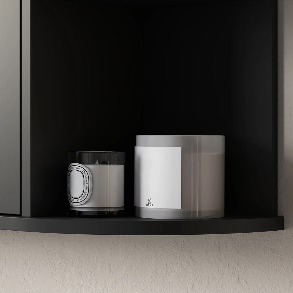 Homcom Dulapior Baie cu Oglinda – Lemn Alb 66×17×63 cm | Aosom Romania