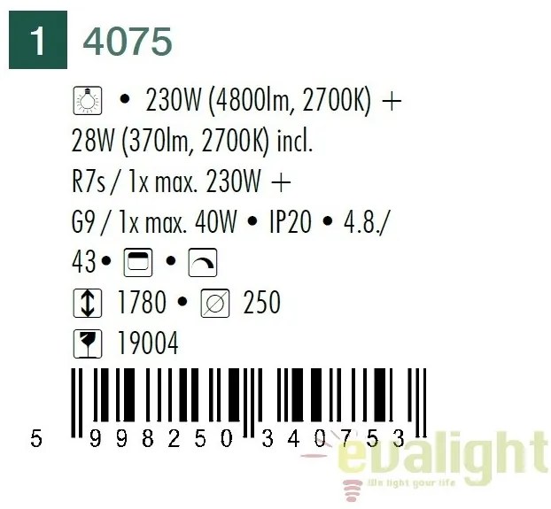 Lampadar modern, Lampa de podea, Beta 4075 RX