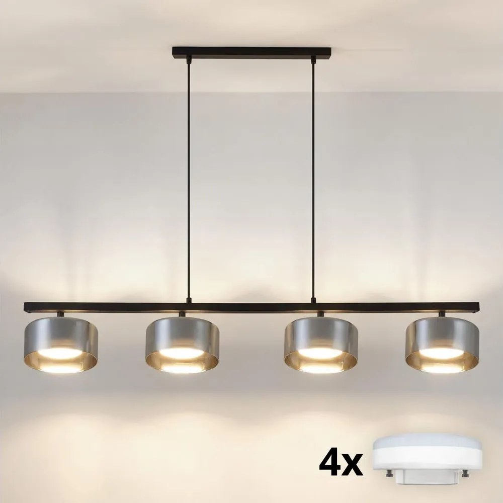 Brilagi - LED Lustră AURA LUX suspendată pe cablu 4xGX53/30W/230V negru/fumuriu