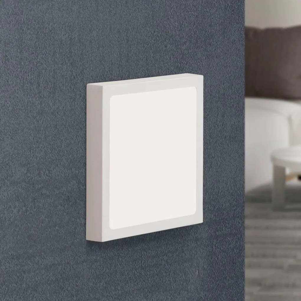 Mini Plafoniera LED design slim LERO 18x18cm 3000K alba