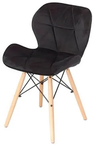 Scaune de sufragerie 4buc din catifea, negre CARBON