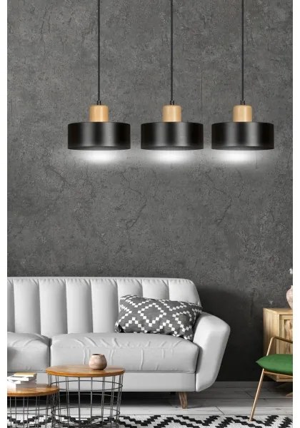 Lustră pe cablu TORIN 3xE27/15W/230V negru