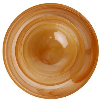 Set de masă 18 piese portocaliu/sticlă