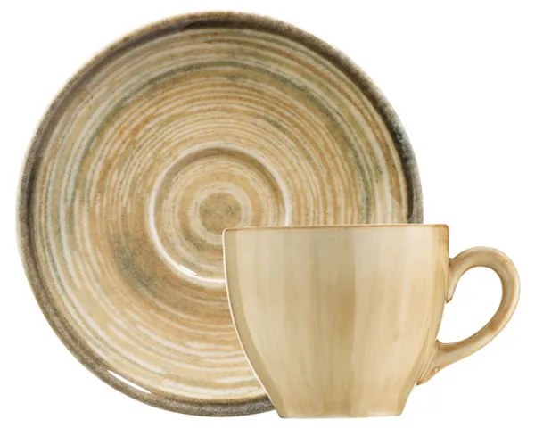 SET CAFEA/CEAI 12 PIESE, PORTELAN, CEASCA 80 ML+FARFURIE, CREM, YANIRA