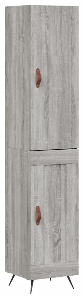 3199087 vidaXL Dulap înalt, gri sonoma, 34,5x34x180 cm, lemn prelucrat