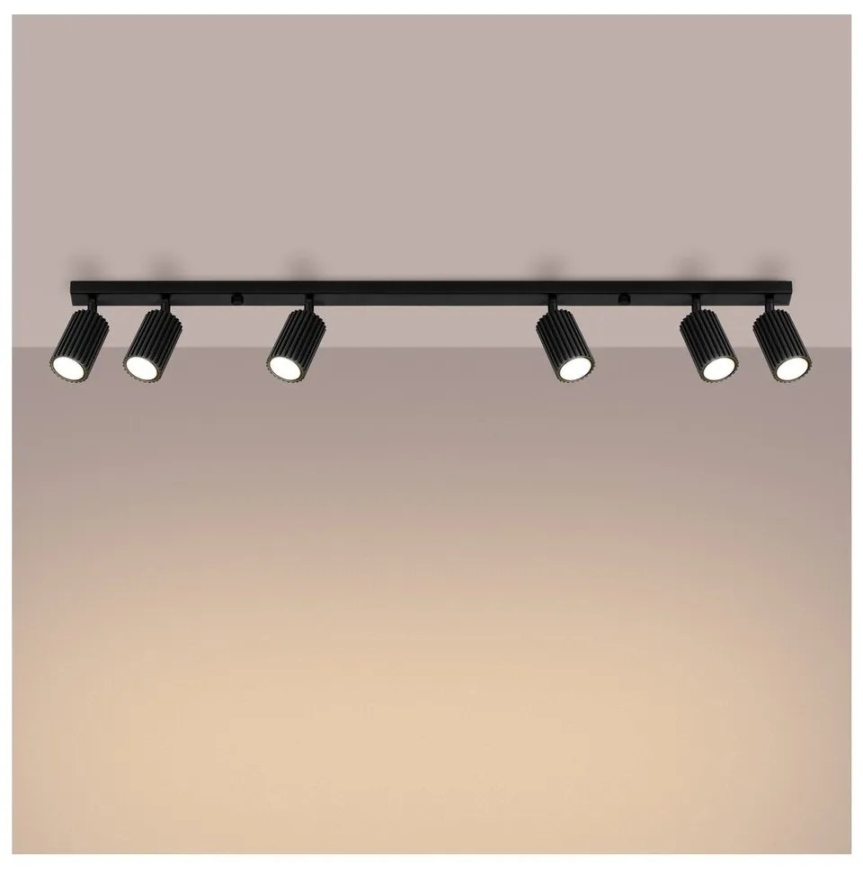 Spot negru 6,5x117 cm Gleam – Sollux