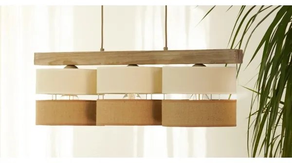 Lustră pe cablu Brilagi FOREST 3xE27/15W/230V pin/bej/crem