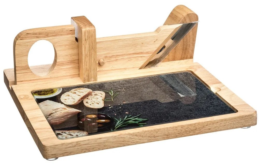 Tocator cu feliator, Maro, 26x10 cm, Secret de Gourmet