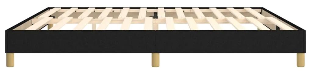 Cadru de pat box spring, negru, 200x200 cm, textil Negru, 25 cm, 200 x 200 cm