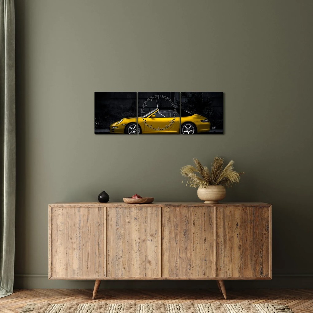 Tablou - Mașină sportivă (cu ceas) (90x30 cm)