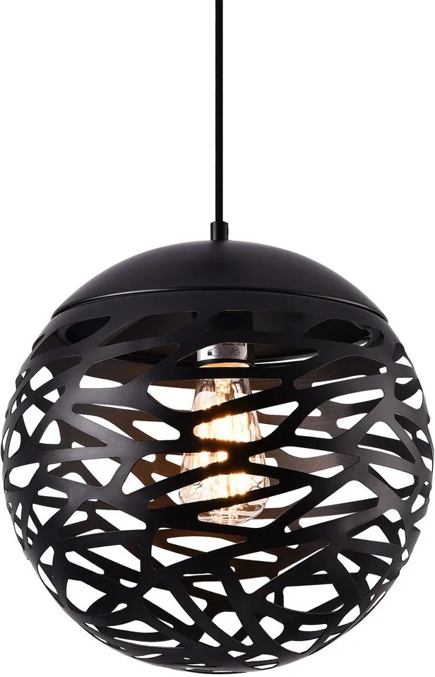 Lampa suspendata design decorativ – lampa plafon - Aalborg 155 x Ø 28 cm, negru (1 x E27)