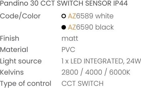 Plafoniera LED CCT, Protectie IP44, Senzor de miscare, PANDINO 30cm alb