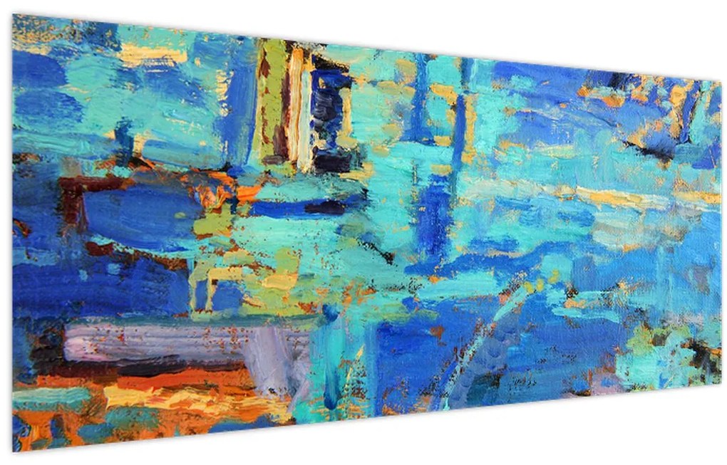 Tablou - pictură abstractă în ulei (120x50 cm)