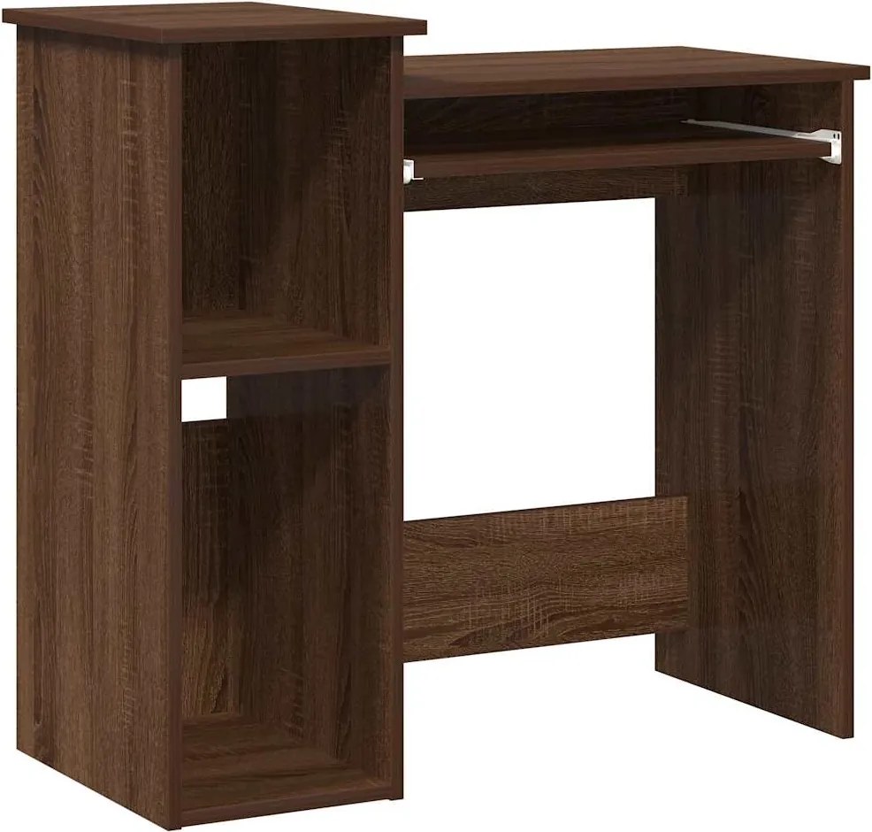 vidaXL Birou cu rafturi, stejar maro, 84x40x78 cm, lemn compozit