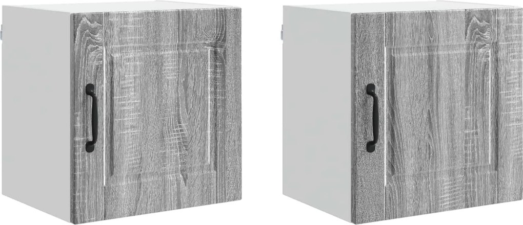 vidaXL Dulap de bucătărie cu raft 2 pcs Gri Sonoma 40 x 31 x 40 cm