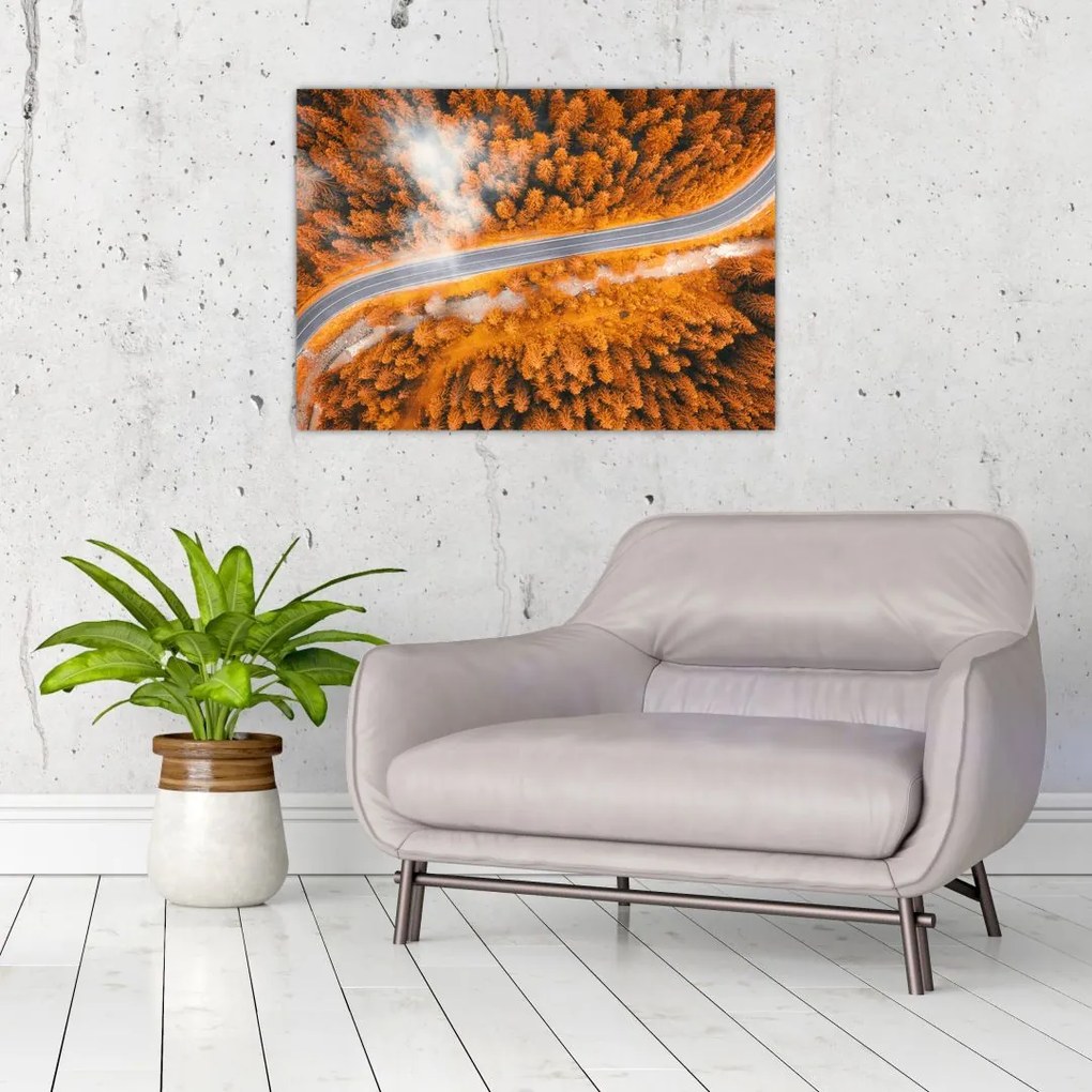 Tablou pe sticlă - Strada montană (70x50 cm)