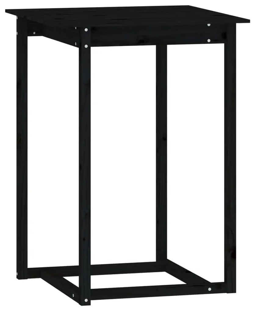 Set mobilier de bar, 5 piese, negru, lemn masiv de pin