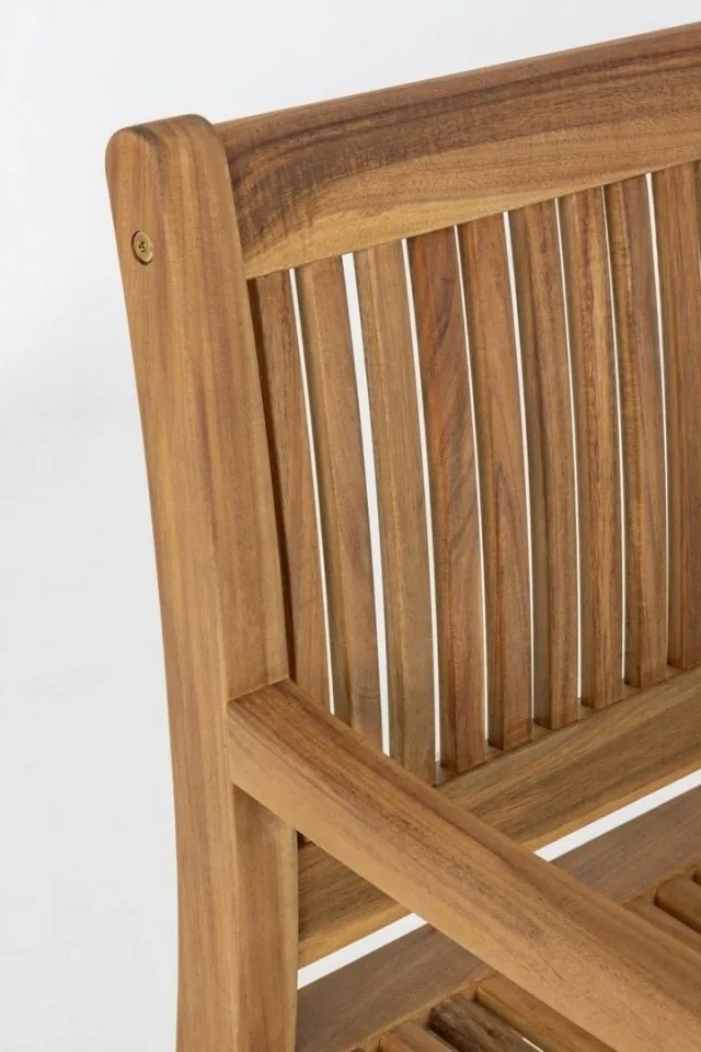 Bancă din lemn de acacia cu doua locuri, maro natural, 120x60x88 cm, Noemi Yes