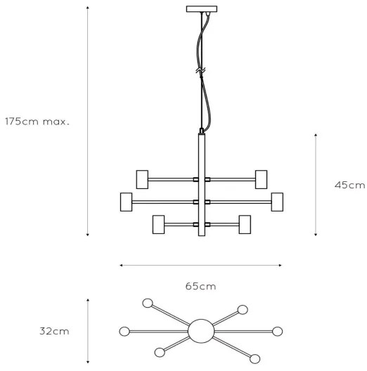 Lucide 21421/06/30 - Lustră pe cablu LEANNE 6xE27/60W/230V