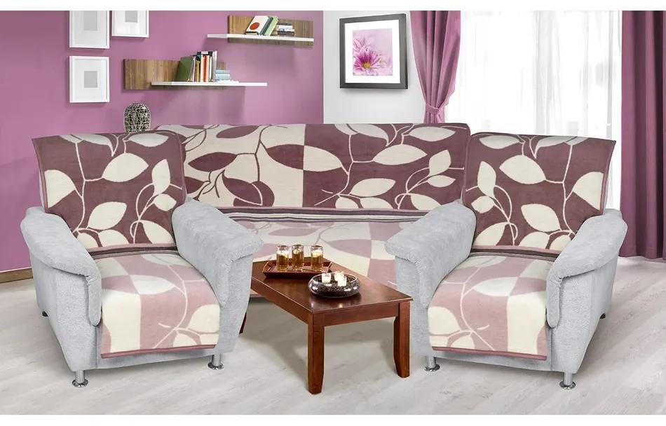 Cuverturi pentru canapea și fotolii Karmela plus Primăvară, 1 buc. 150 x 200, 2 buc. 65 x 150 cm