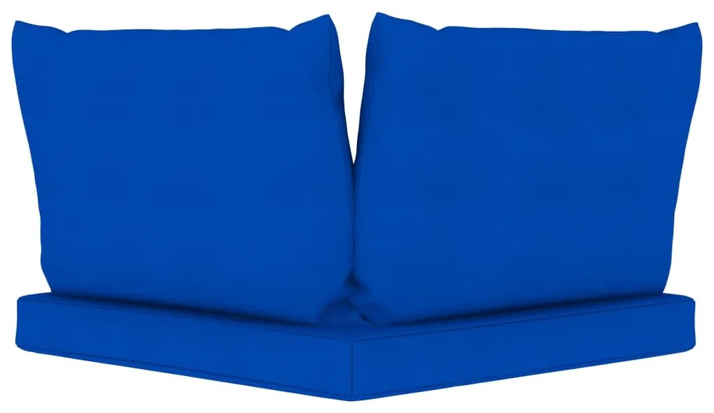 Canapea de gradina paleti, 2 locuri, perne albastre, lemn pin Albastru, Canapea cu 2 locuri, 1