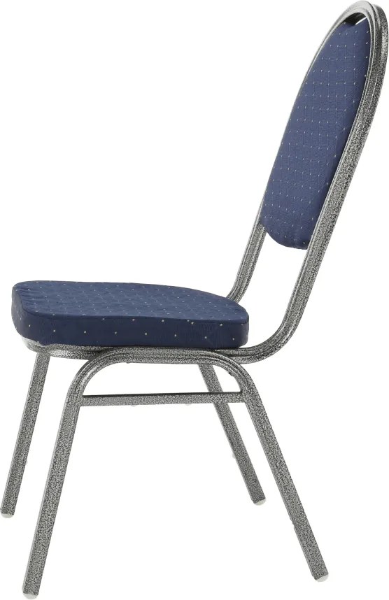 Scaun, stivuibil, textil albastru închis/gri cadru, JEFF 2 NEW
