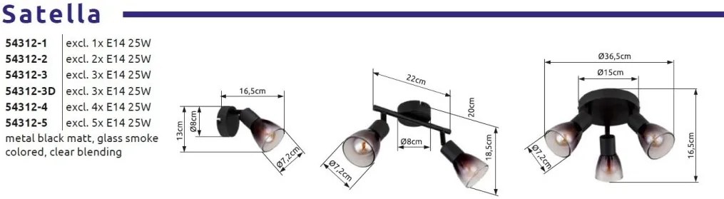 Aplica de perete stil minimalist SATELLA 1L
