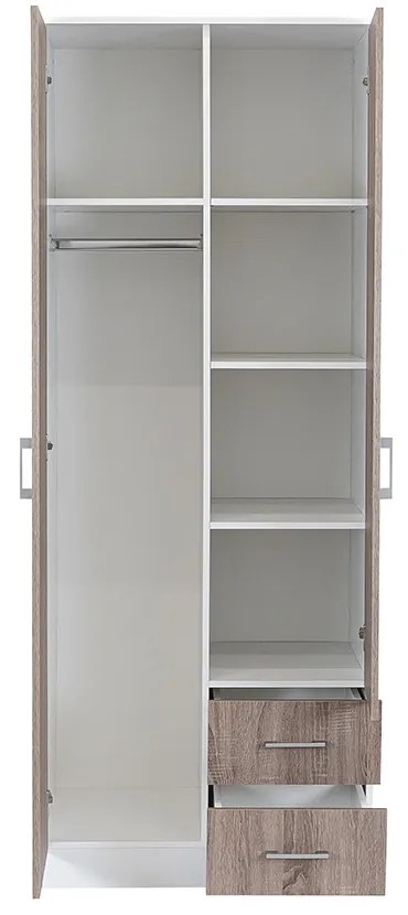 Dulap Miami 80x205 cm stejar York-alb