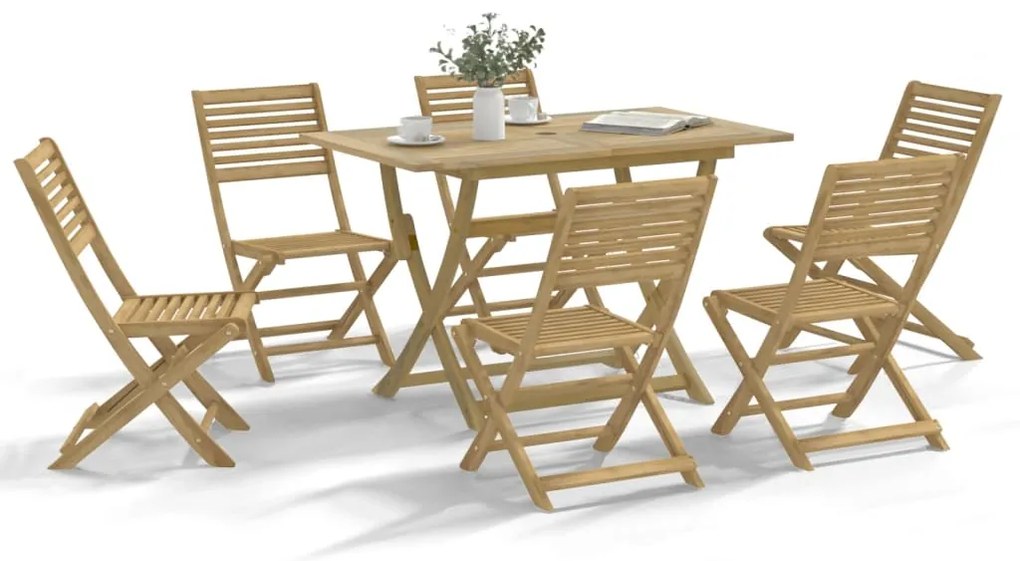 vidaXL Set mobilier de grădină, 7 piese, lemn masiv de acacia
