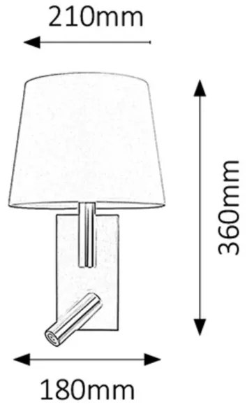 Rabalux 6539 - Aplica LED HARVEY E27/40W + LED 3W, iluminare perete