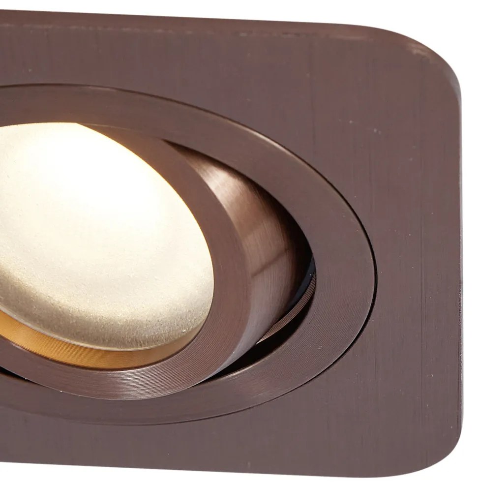 Set de 6 spoturi încastrate rotunjite bronz închis GU10 50mm IP44 - Alberto