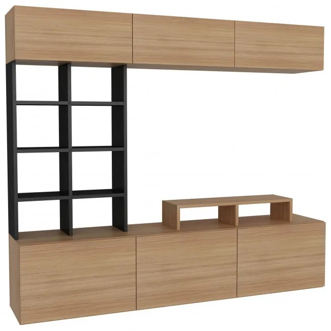 Ansamblu Comoda TV Sasa Teak-Negru