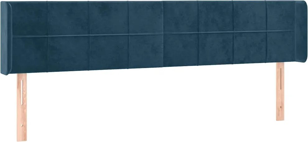 vidaXL Tăblie pat cu aripioare albastru închis 163x16x78/88 cm catifea