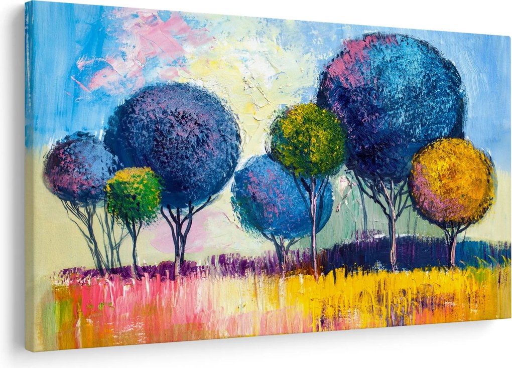 Tablou - Copaci, pictură în ulei (90x60 cm)