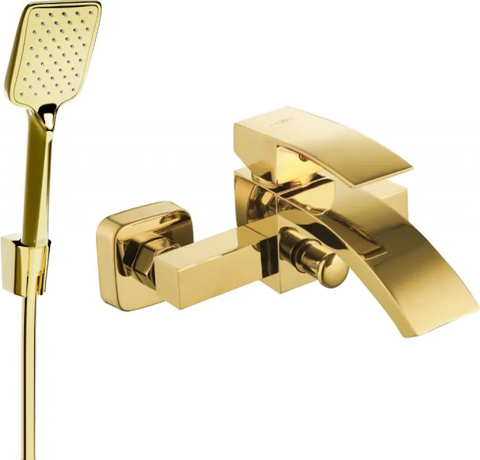 Mexen Libra Baterie cadă R62 cu set de duș, aurie - 74513R62-50