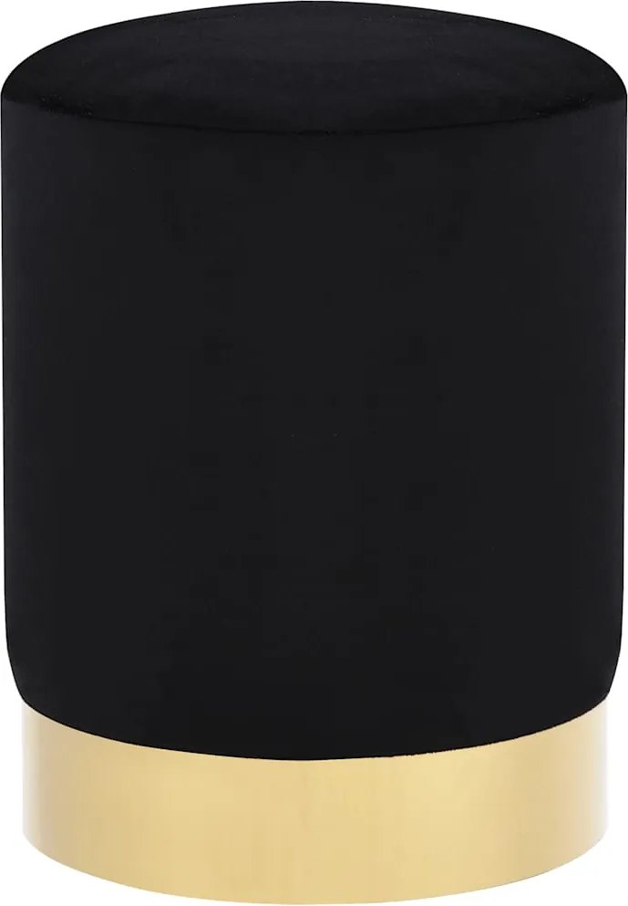 vidaXL Taburet, negru și auriu, catifea 28 x 36 cm