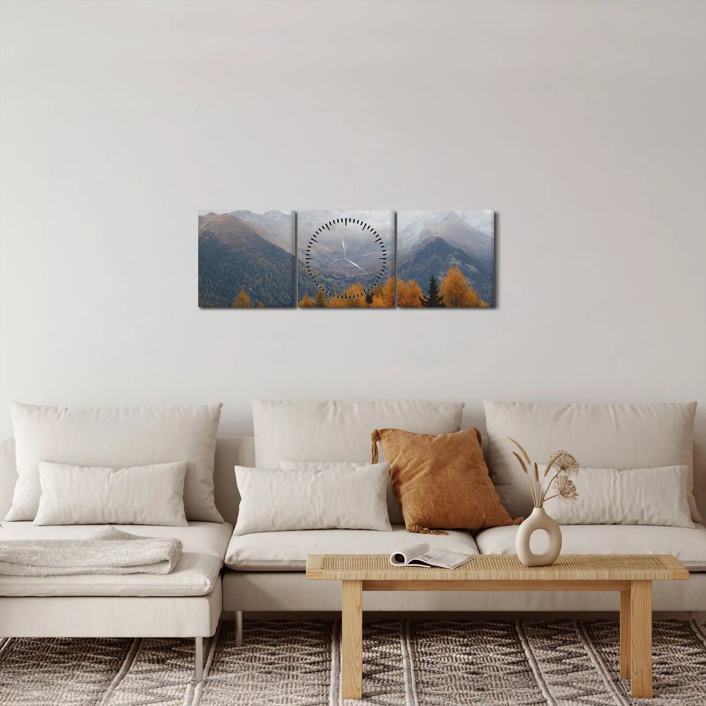 Tablou - Crestele munților (cu ceas) (90x30 cm)