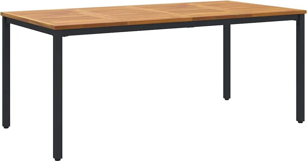 vidaXL Masă de exterior Natural și Negru 180 x 90 x 75 cm