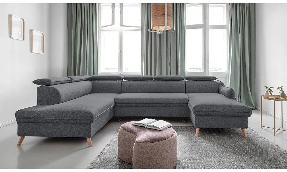 Colțar gri închis extensibil (cu colț pe partea stângă ) Sweet Harmony – Miuform