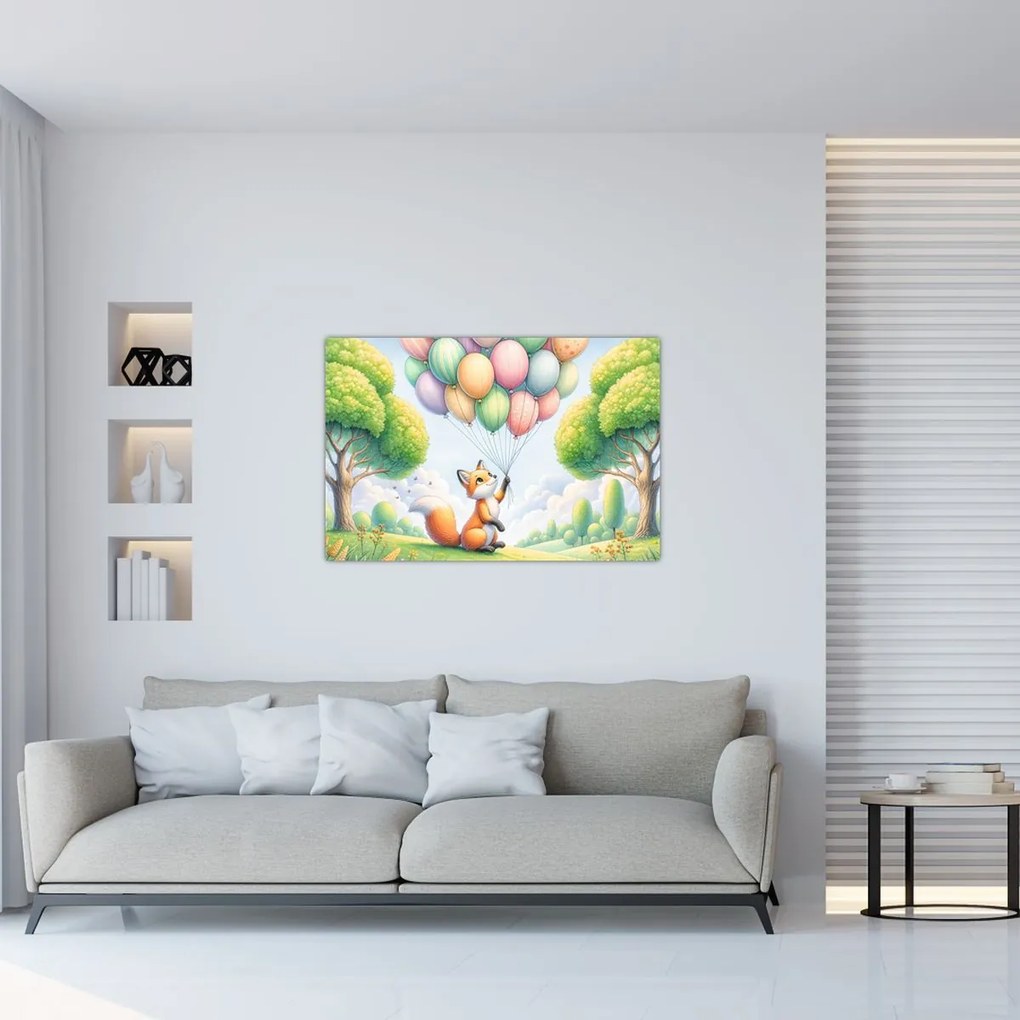 Tablou – Vulpe fericită (90x60 cm)