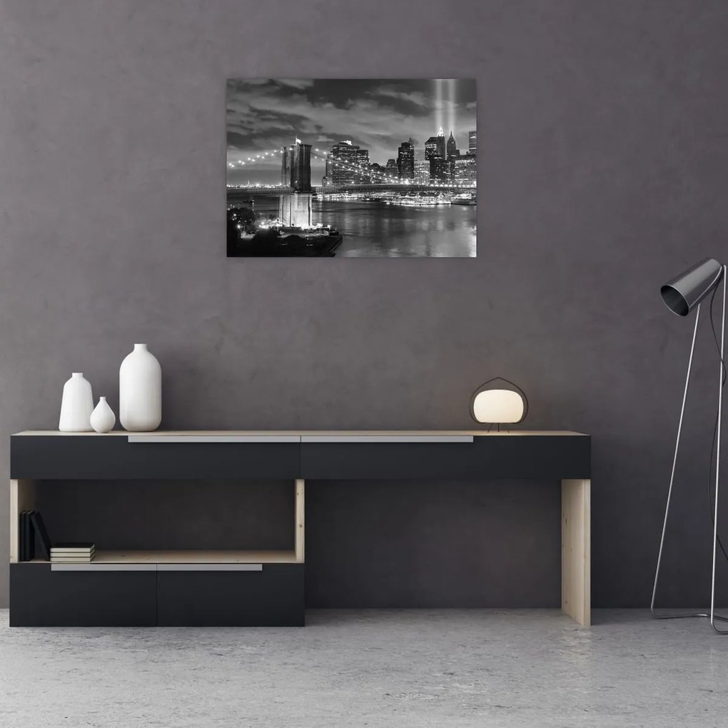 Tablou pe sticlă - Podul Brooklyn (70x50 cm)