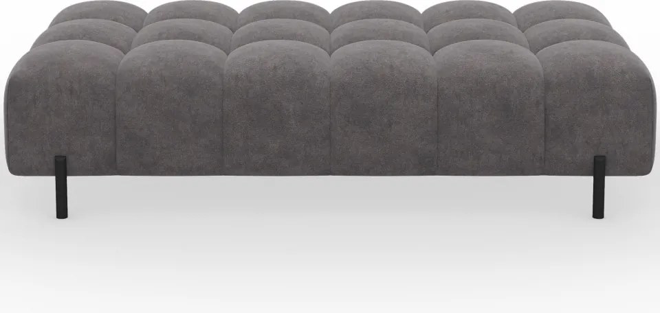 Taburet Tapitat cu Picioare Ferivo, gri velvet – Aura 04