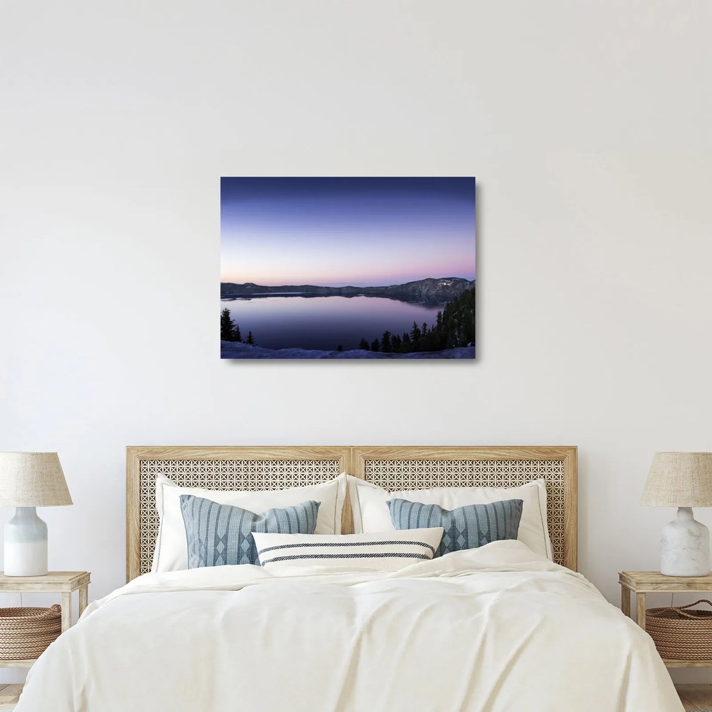 Tablou pe sticlă cu lac (70x50 cm)