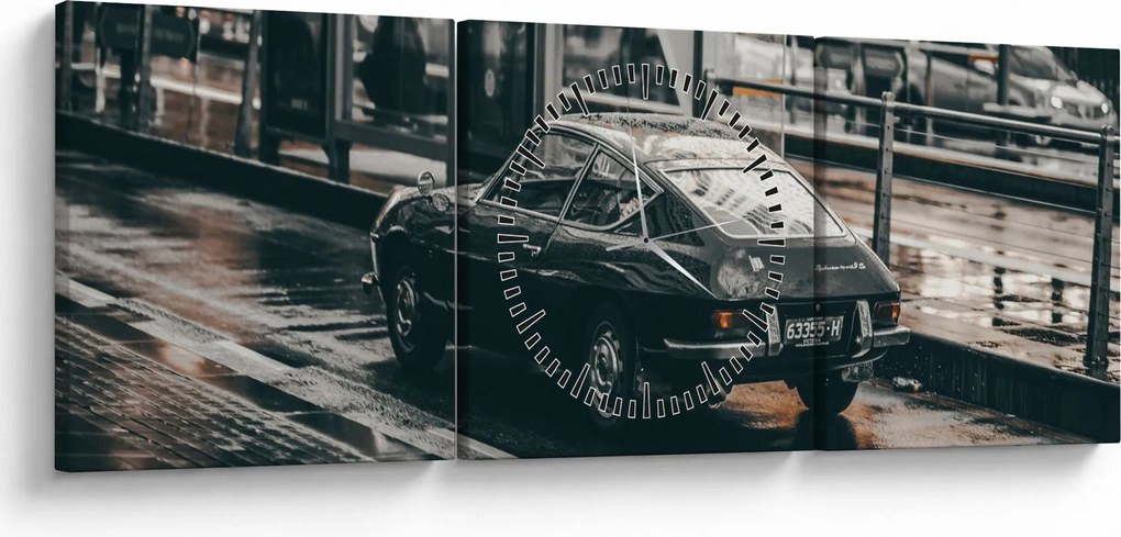 Tablou - Mașina în mișcare (cu ceas) (90x30 cm)