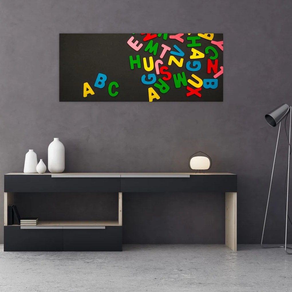 Tablou - litere colorate (120x50 cm)