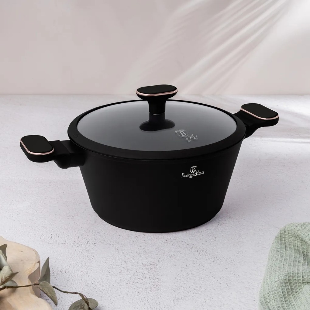 BerlingerHaus Set de vase cu suprafață din titan Black Rose, 10 piese