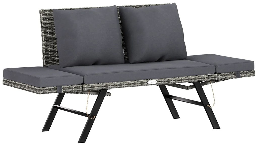 Deuba Banca ratan de gradina 176x56x81 cm - gri