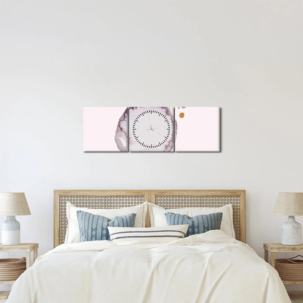 Tablou - Minimalism violet N⁰4 (cu ceas) (90x30 cm)