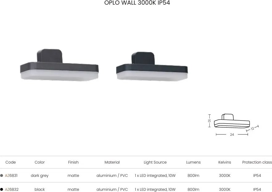 Aplica de perete exterior OPLO IP54 negru